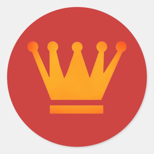 Classic Ronde Sticker Golden Crown (Voorkant)