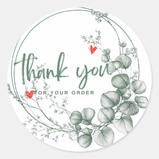 Classic Ronde Stickers, bedankt voor de bestelling Ronde Sticker