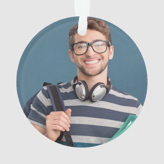 Classic Rood en Goud 20xx Afstuderen Foto Ornament (achterkant)