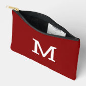 Classic Rood Monogram Initiaal Accessoire Make-up  Etui (Open)
