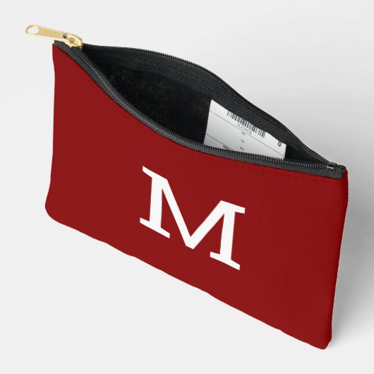 Classic Rood Monogram Initiaal Accessoire Make-up  Etui (Open)