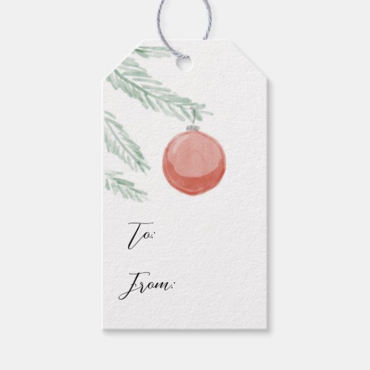 Classic Rood Ornament Gift Label Cadeaulabel (Voorkant)