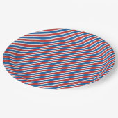 Classic Rood Wit en Blauw Strepen 4th Juli Bord (Gekanteld)