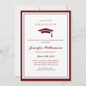 Classic Rood & Wit Script Afstuderen Foto Kaart (Voorkant)