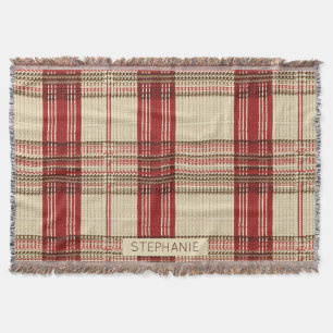Classic Rood & Zwart Tartan Plaid - Rustiek Geweve Deken