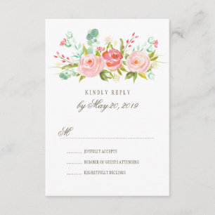 Classic Roos Garden Wedding RSVP-kaart RSVP Kaartje