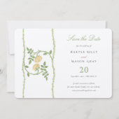 Classic Roos Vine 'Save the Date' Kaart (Voorkant)