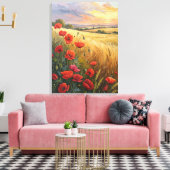 Classic Rose Bouquet Oil Painting Print. Canvas Afdruk (Insitu (Woonkamer))