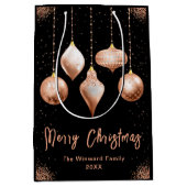 Classic Rose Gold Ornament Christmas Medium Cadeauzakje (Voorkant)