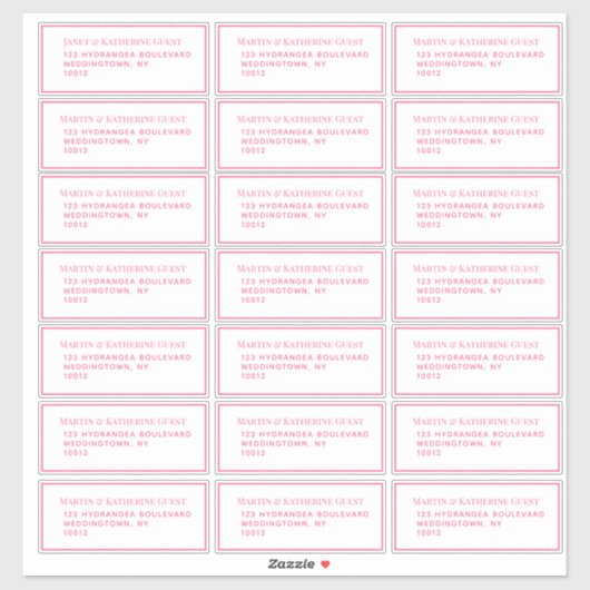 Classic Rose Guest Étiquettes de messagerie 21 par (Feuille)