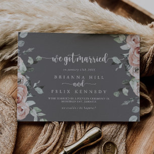 Classic Rose Rose Rose Elopement Faire-part