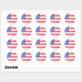 Classic Round American Flag Sticker (Feuille)