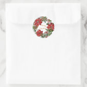 Classic Round-Kerst sticker met cadeau (Tas)