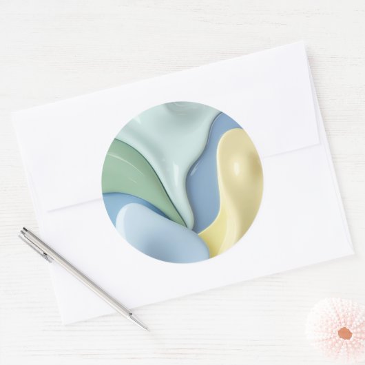Classic round sticker in stylish graphic (Envelop)