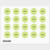 Classic Round Sticker van het centrale monogram va (Vel)