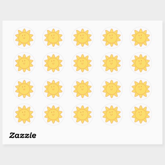 Classic Round Stickers (Cute Design) (Feuille)