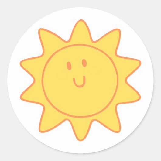 Classic Round Stickers (Cute Design) (Devant)