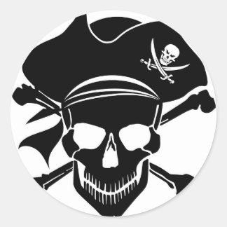 Classic Round Stickers – Skeleton Design