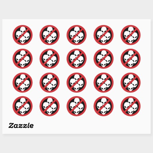 Classic Round Stickers – Space Alien Characters (Feuille)