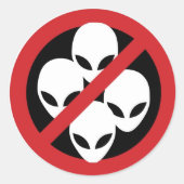 Classic Round Stickers – Space Alien Characters (Devant)