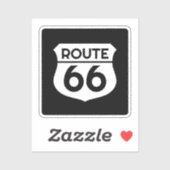 Classic Route 66, panneau routier logo autocollant (Feuille)