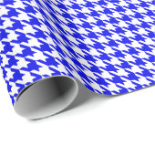 Classic Royal Blue and White Houndstooth Pattern  Cadeaupapier (Rol Hoek)