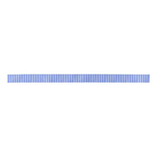Classic Royal Blue Gingham Art Design Patroon Lint (Voorkant)