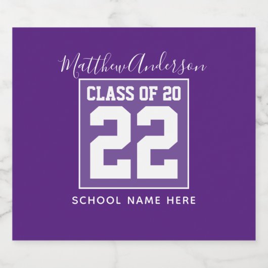 Classic Royal Paarse Afstuderen Bier Etiket (Enkel label)