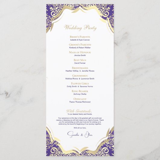 Classic Royal violet et or programme ornemental (Dos)