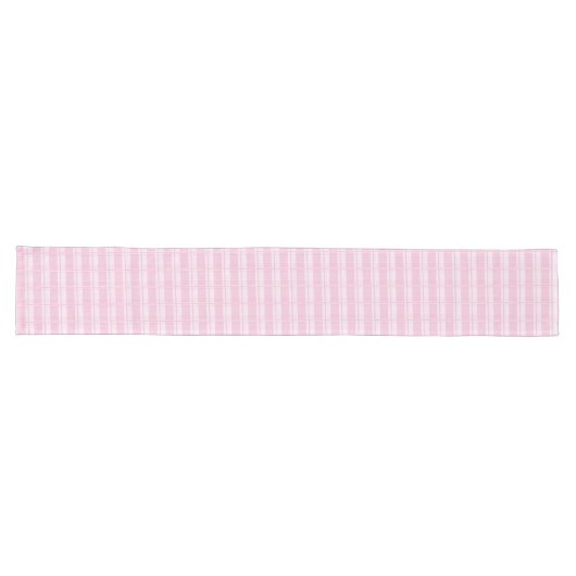 Classic Roze en Wit Plaid Tafelloper  (Horizontaal)