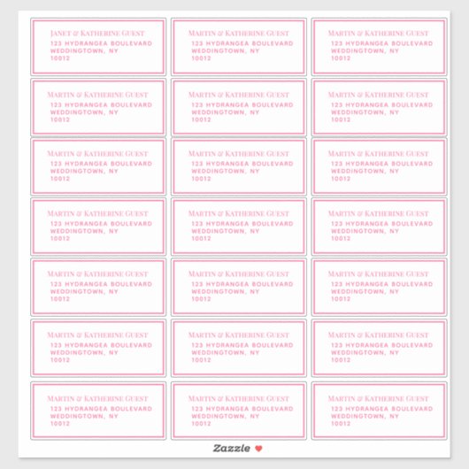 Classic Roze Gast Mailing Labels 21 Per Blad (Vel)