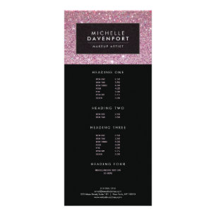 Classic Roze Glitter Make-up Artiest Rack Kaart