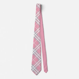 Classic Roze & Grijs Tartan Plaid Stropdas