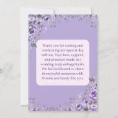 Classic Roze & Paarse Bloemen Huwelijksuitnodiging Kaart (Achterkant)