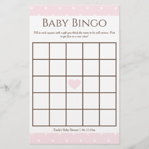 Classic Roze Polka Dot Meisje Baby shower Bingospe