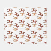 Classic Rudolph Reindeer Fleece Deken (Voorkant (Horizontaal))
