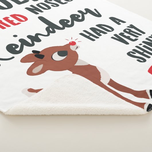 Classic Rudolph Reindeer Sherpa Deken (3/4)