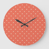 Classic Rust Polka Dot Grote Klok (Voorkant)