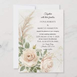 Classic Rustic Boho Rozen bruiloft Save The Date