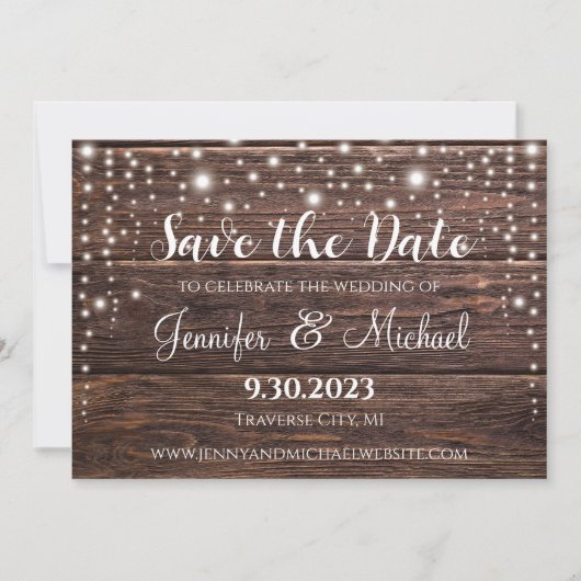Classic Rustic Enregistrer la carte Date - String (Devant)