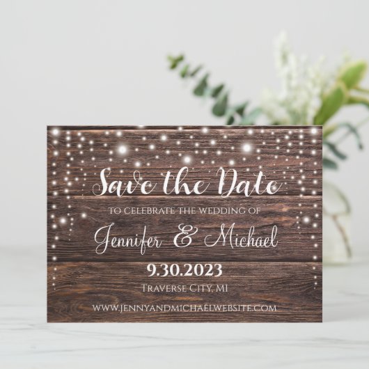 Classic Rustic Enregistrer la carte Date - String (Debout devant)