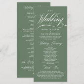 Classic Rustic Sage Green, Wedding Ceremony Programma (Voorkant / Achterkant)