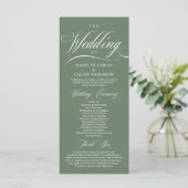 Classic Rustic Sage Green, Wedding Ceremony Programma (Staand voorkant)
