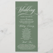 Classic Rustic Sage Green, Wedding Ceremony Programma (Voorkant)