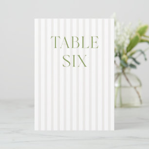 Classic Sage Green & Beige Mariage Numéro de table