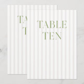 Classic Sage Green & Beige Trouwen 10 Tafelnummer (Voorkant / Achterkant)
