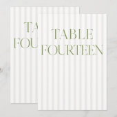 Classic Sage Green & Beige Trouwen 14 Tafelnummer (Voorkant / Achterkant)