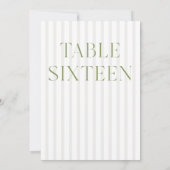 Classic Sage Green & Beige Trouwen 16 Tafelnummer (Achterkant)