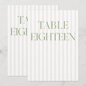 Classic Sage Green & Beige Trouwen 18 Tafelnummer (Voorkant / Achterkant)