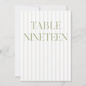 Classic Sage Green & Beige Trouwen 19 Tafelnummer (Achterkant)